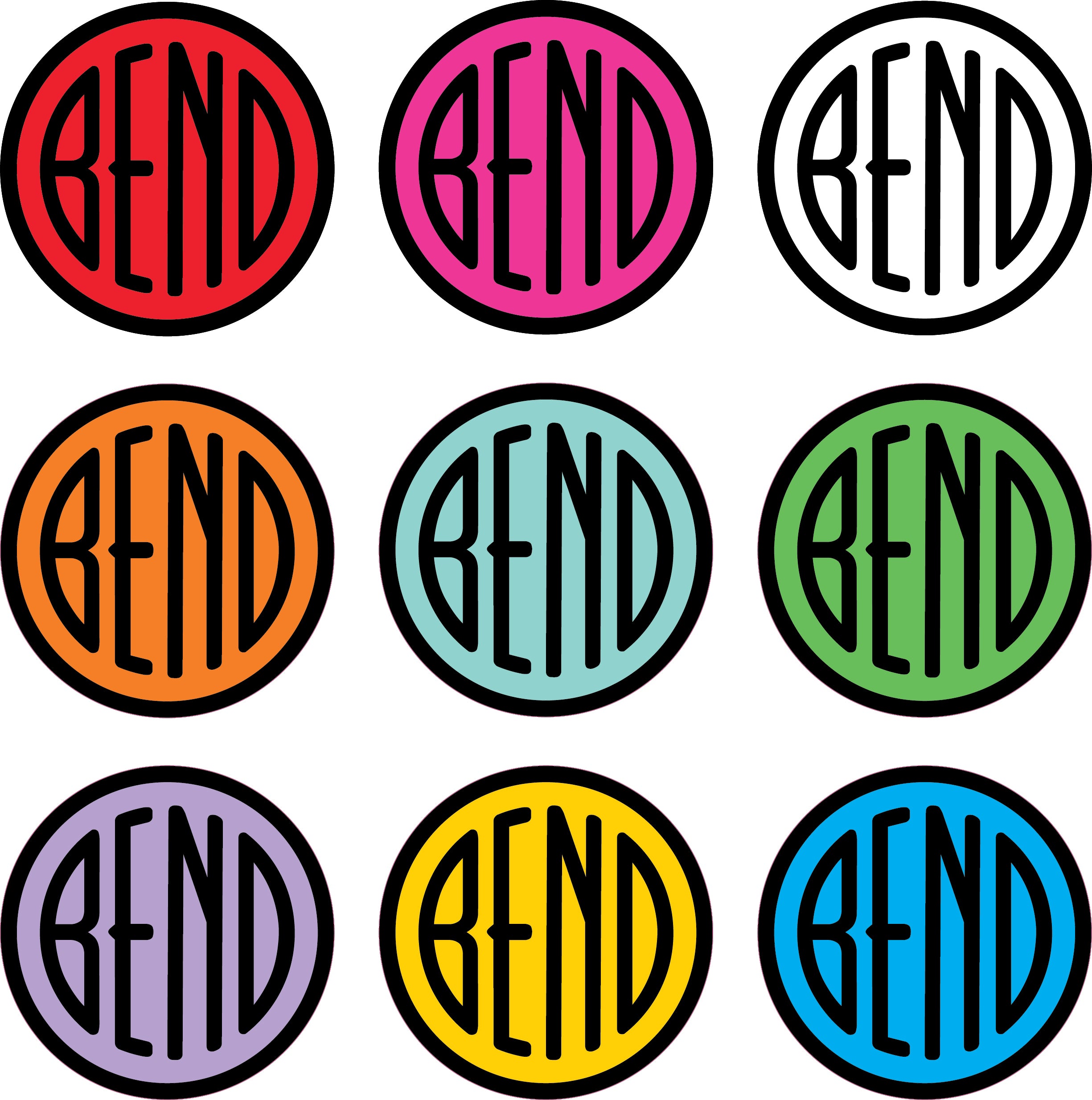 Black Round Bend Sticker (Logo Seal City or Love Seychelles Black Round Bend Sticker (Logo Seal City or Love Seychelles
