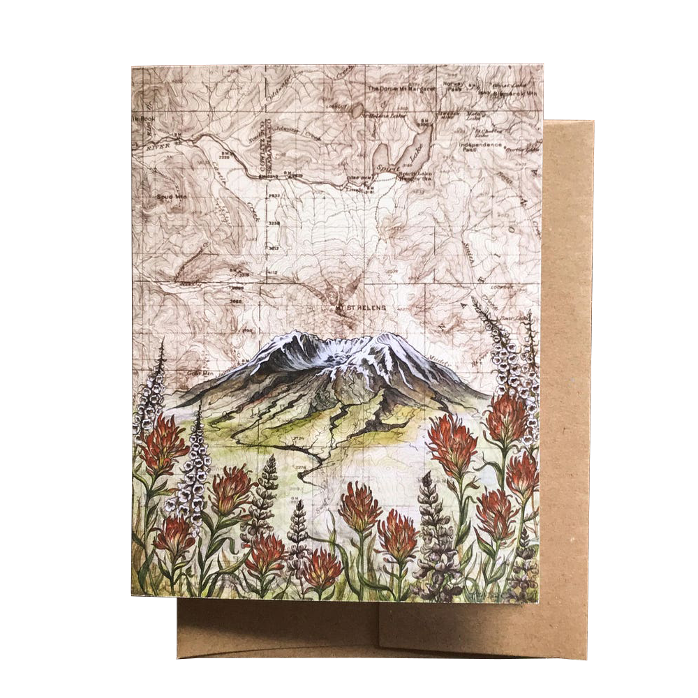 Mt St Helens Wildflowers Card