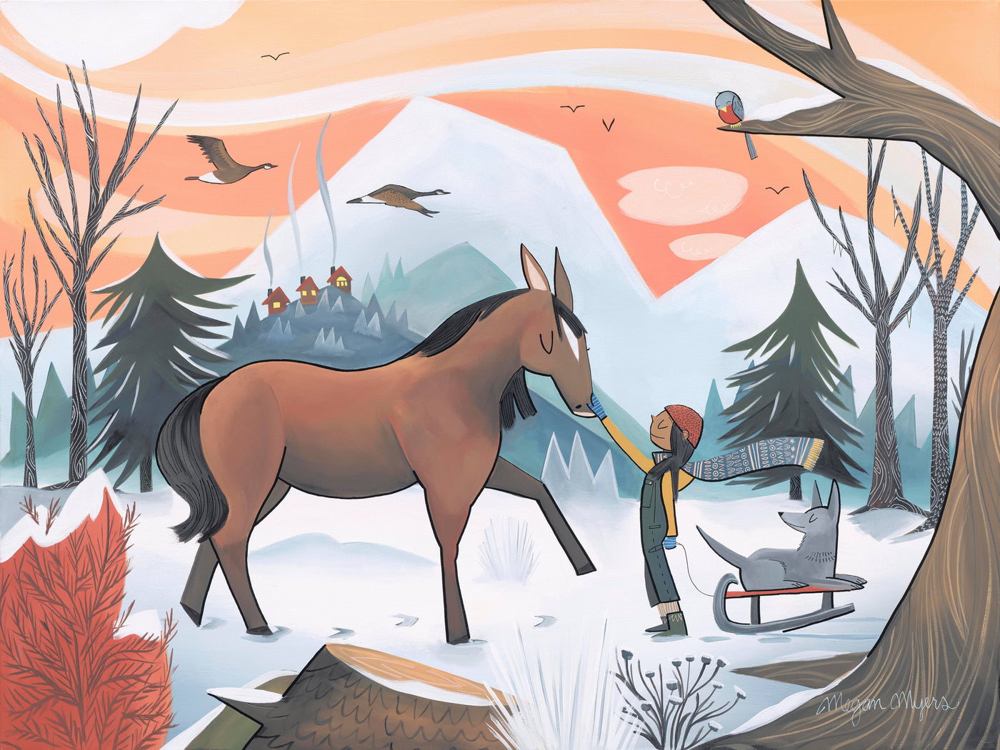 Winter Horse Card