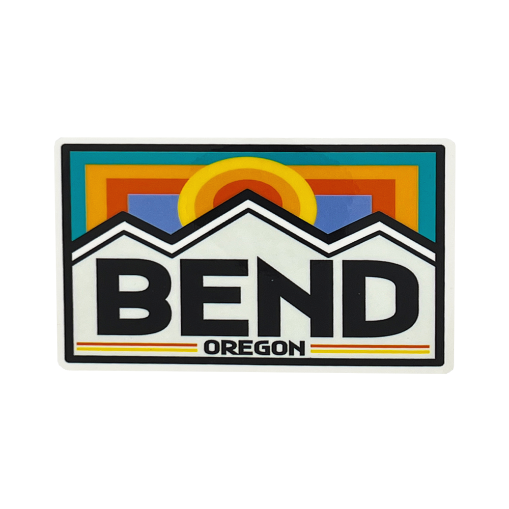 Bend Gray Rectangle Sticker