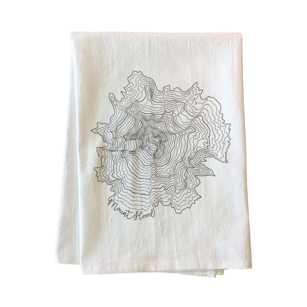 Mt. Hood Topo Tea Towel