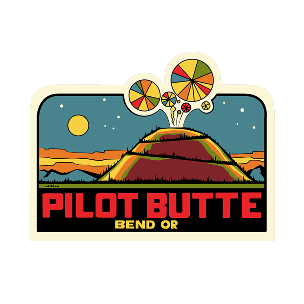 Pilot Butte And Fireworks Sticker