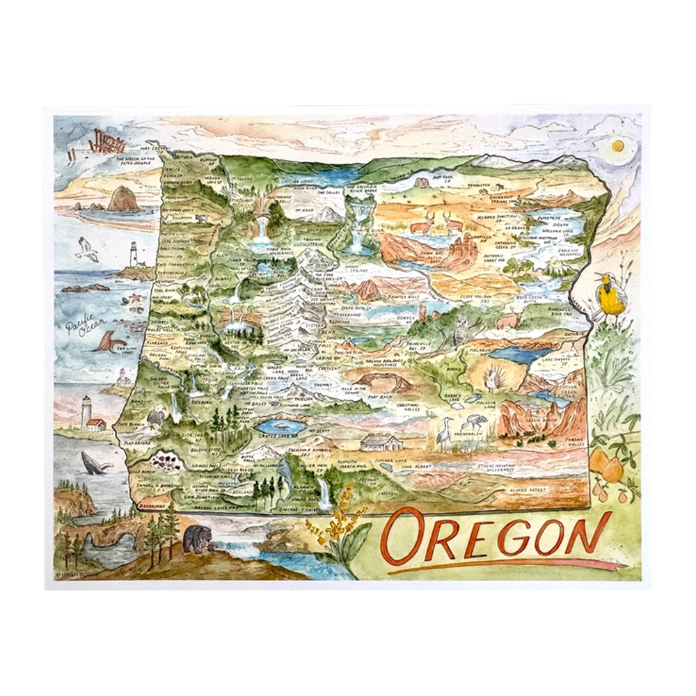 Oregon State Map Print