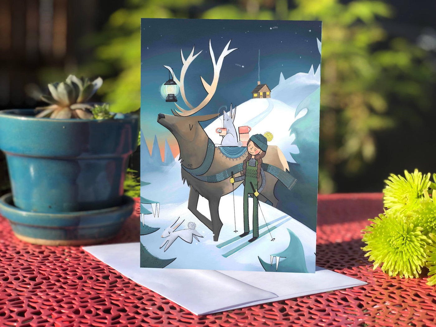 Elk Lantern Card