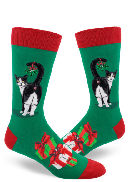 Men's Cat Butt Holiday Crew Socks