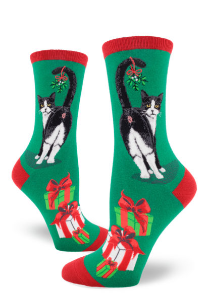 Women's Cat Butt Holiday Crew Socks