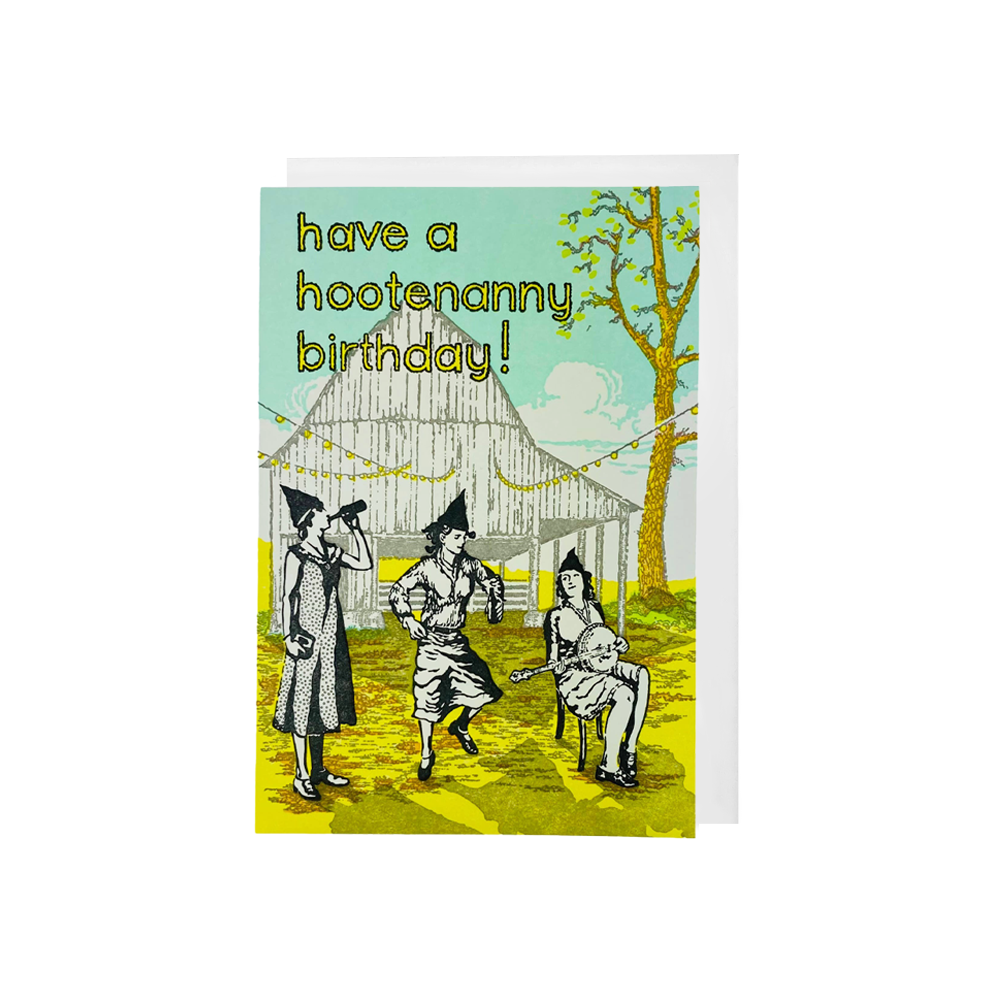 Hootenanny Birthday Party Card