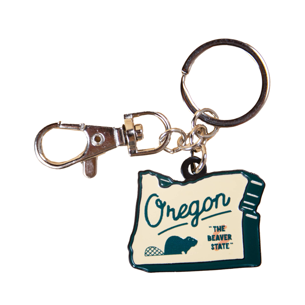 Oregon Beaver Enamel Keychain