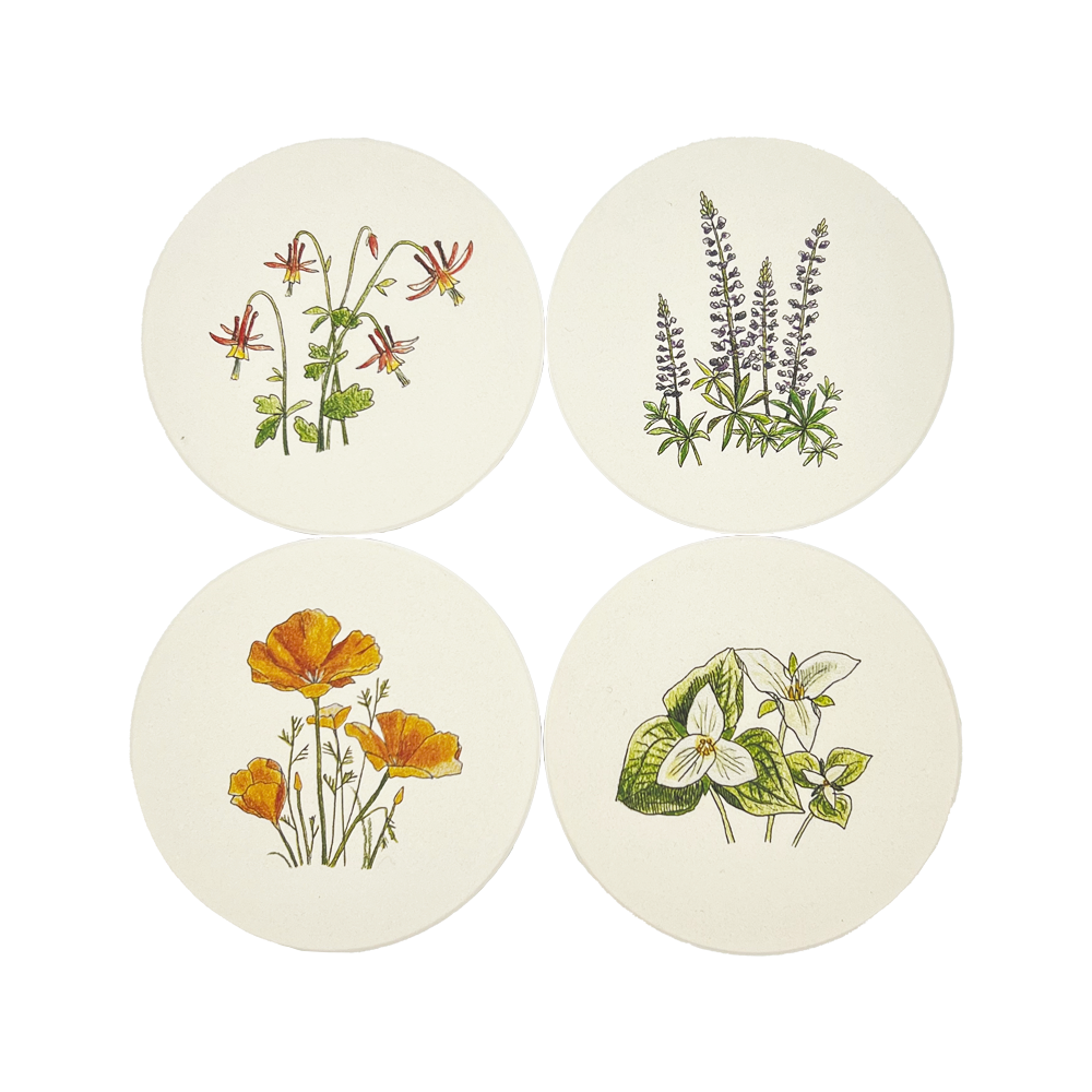 PNW Flowers Coaster Set