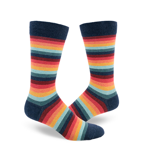 Men's Retro 70's Stripe Crew Socks
