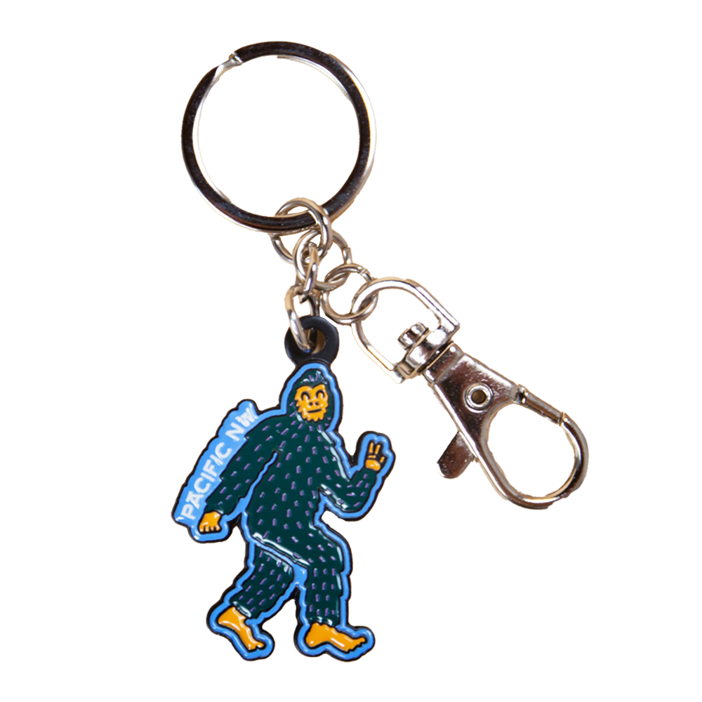 Pacific NW Bigfoot Enamel Keychain