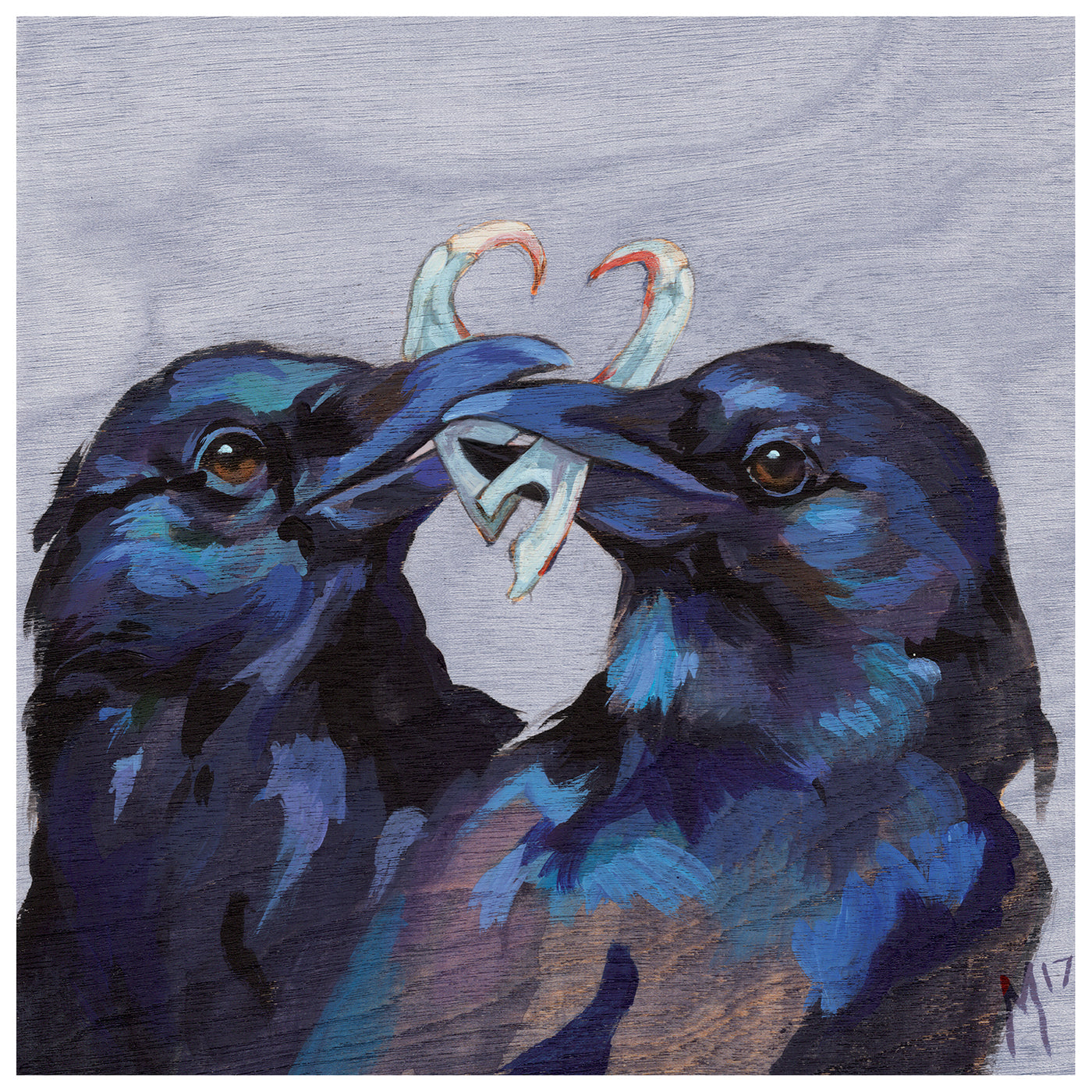 Lovebird Crows Print
