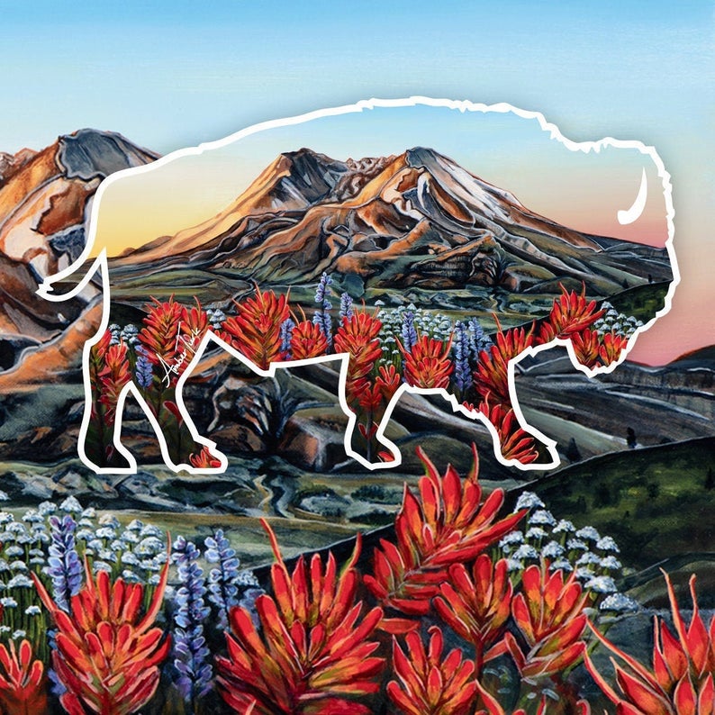 Buffalo Mt St Helens Sticker