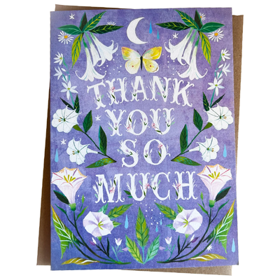 Lavender Moonflowers Card