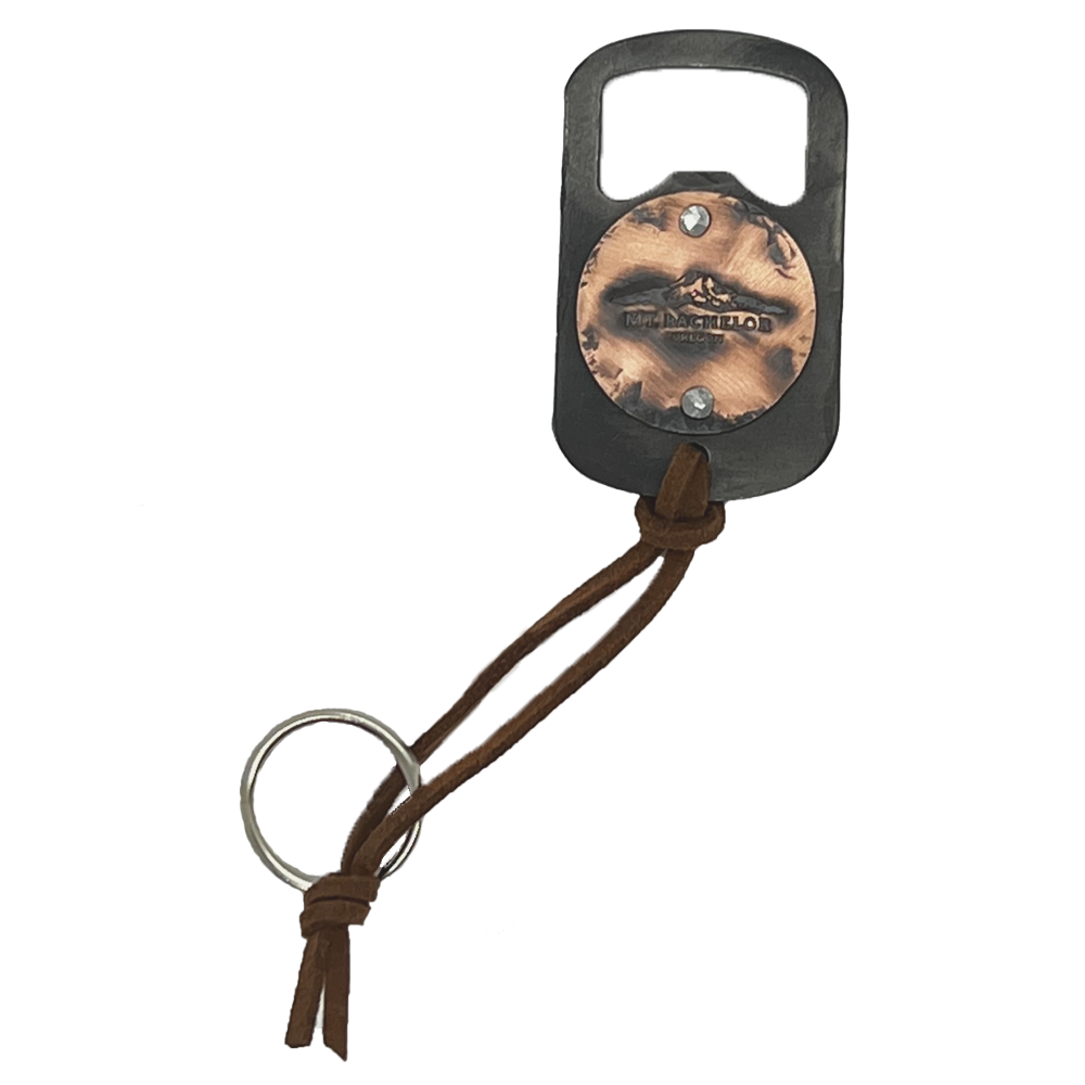 Mt. Bachelor Steel Bottle Opener Keychain