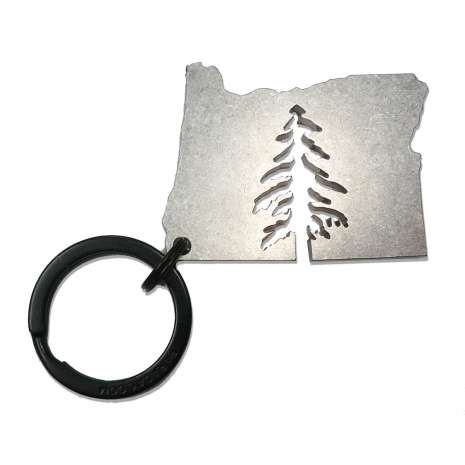 Tree in Oregon Steel Keychain