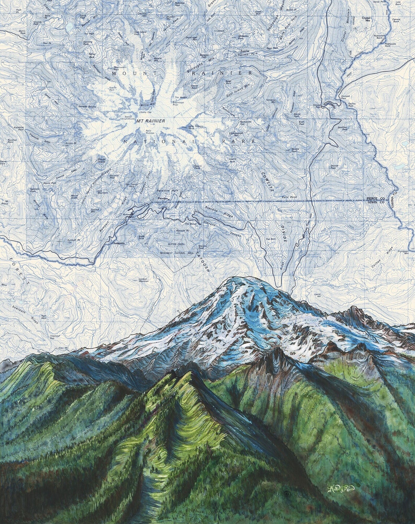 Mt Rainier National Park Print