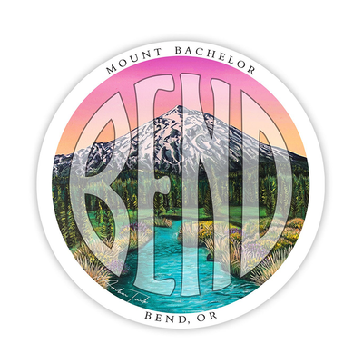 Springtime Mt Bachelor Bend Logo Sticker