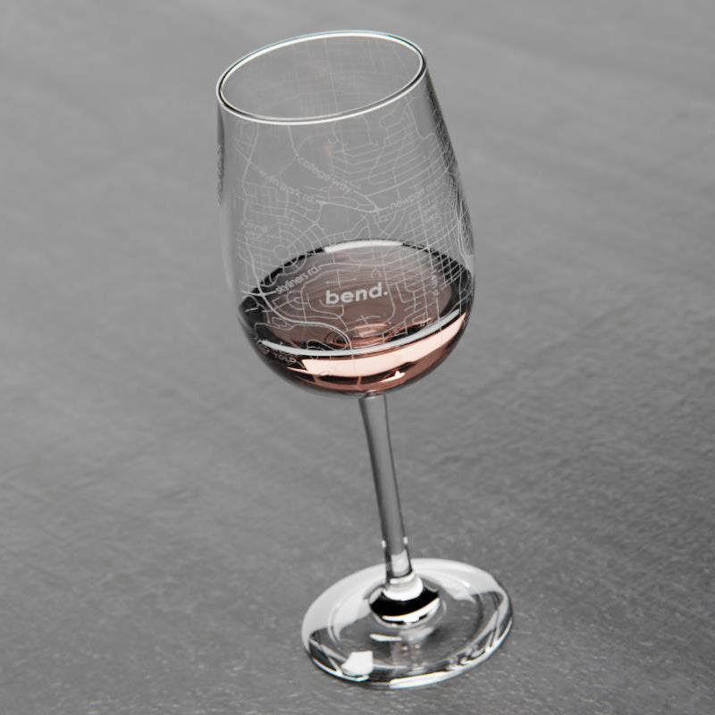 Bend Etched Wine Glass