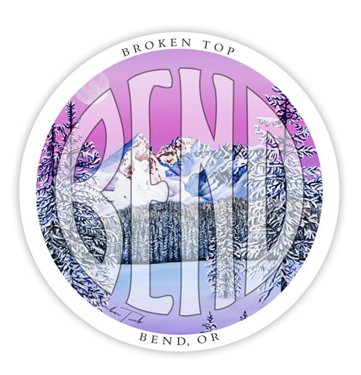 Broken Top Bend Logo Sticker