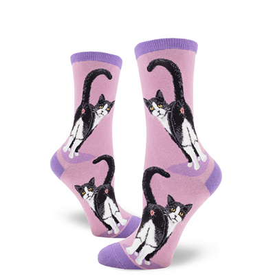 Women's Tuxedo Cat Butt Crew Socks