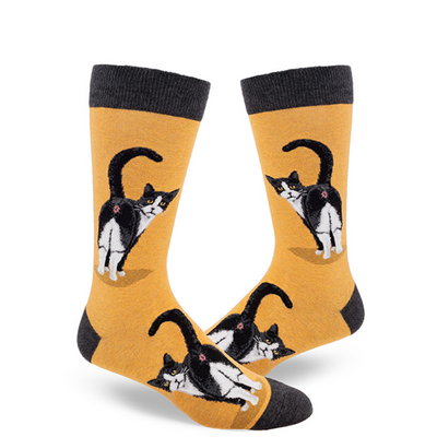 Men's Tuxedo Cat Butt Crew Socks