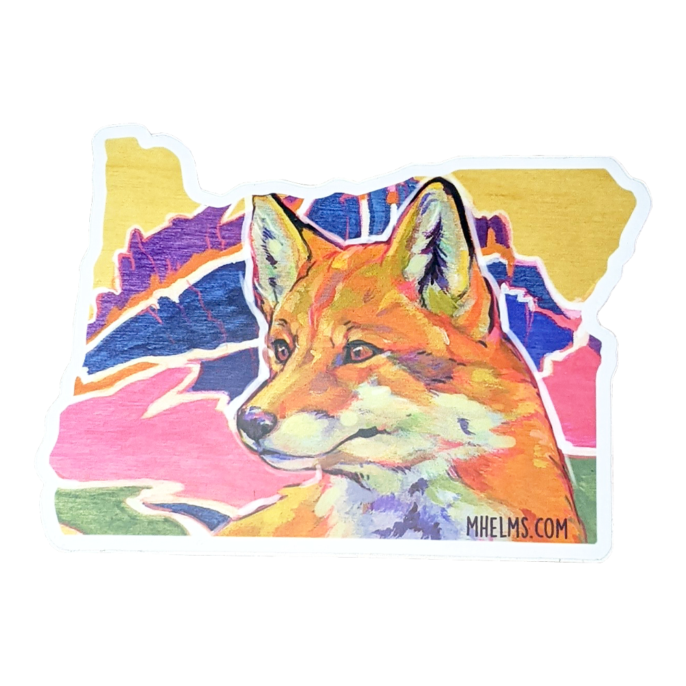 Mountain Fox Oregon Sticker