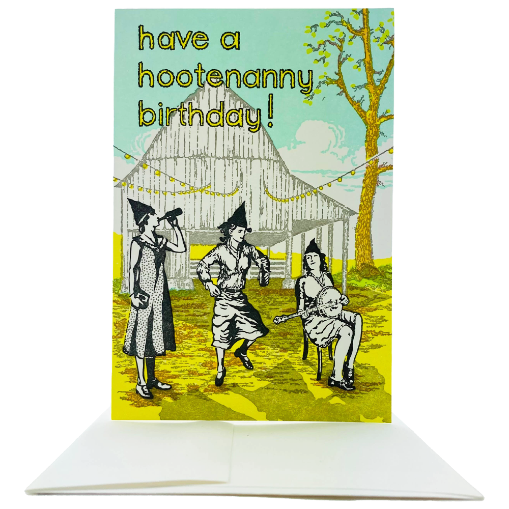 Hootenanny Birthday Party Card