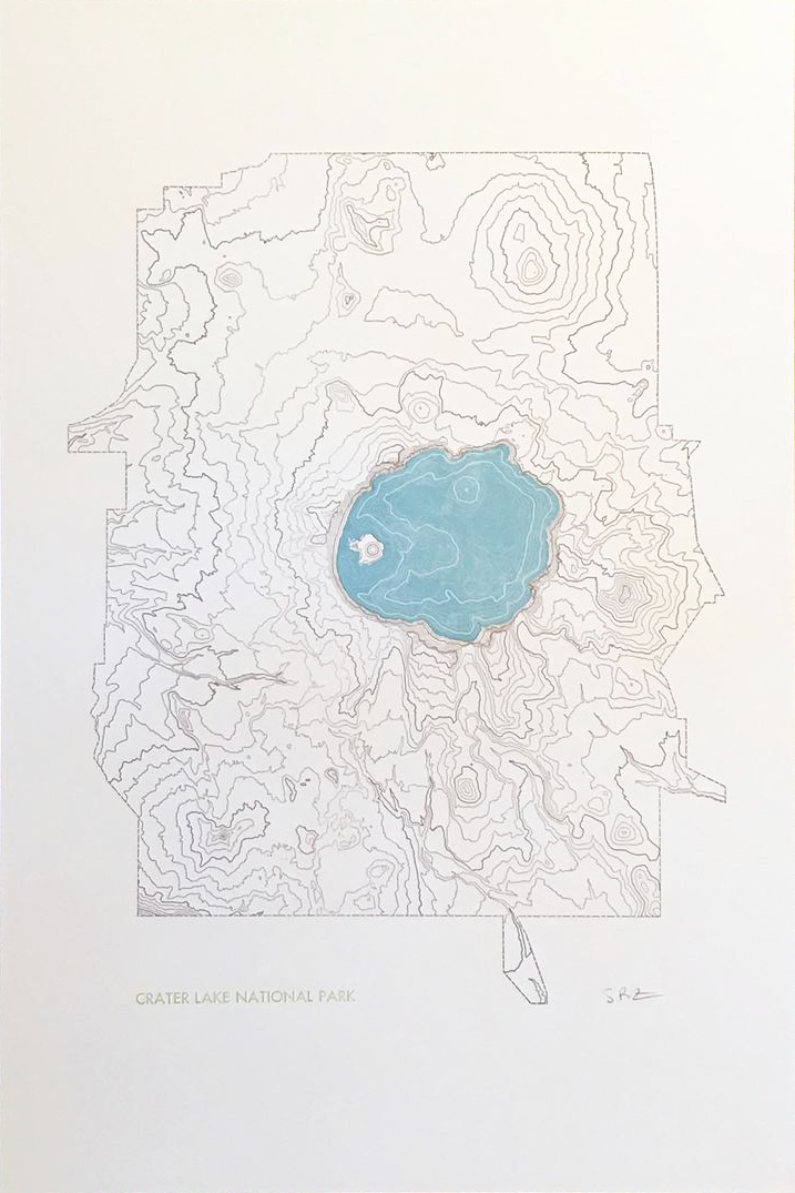 Crater Lake Topo Print