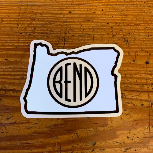Bend Logo In Oregon Shape Sticker