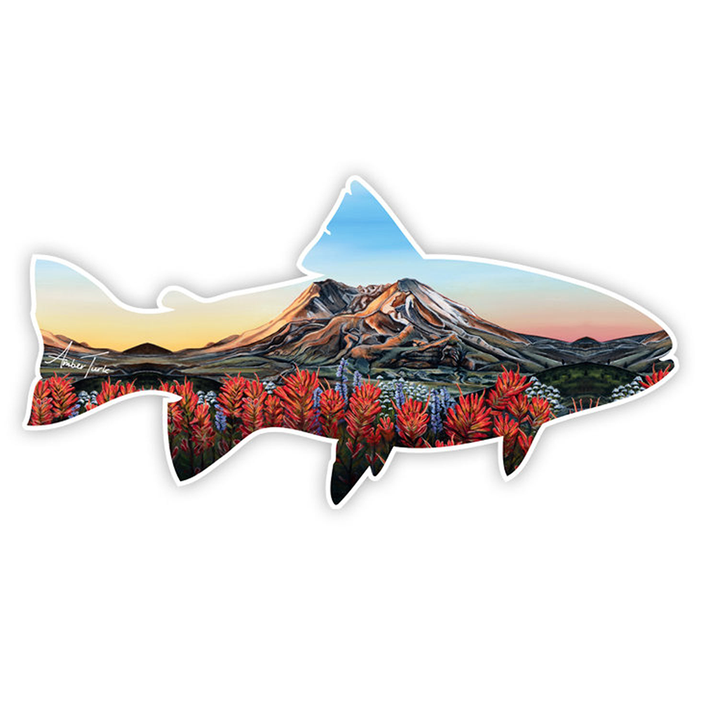 Fish Mt St Helens Sticker