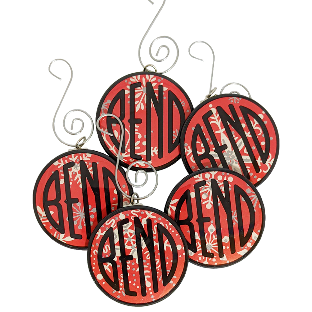 Bend Logo Vintage Gift Wrap Ornament