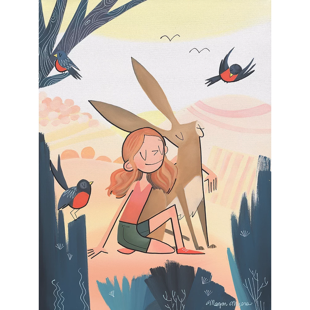 Redhead Hare Print