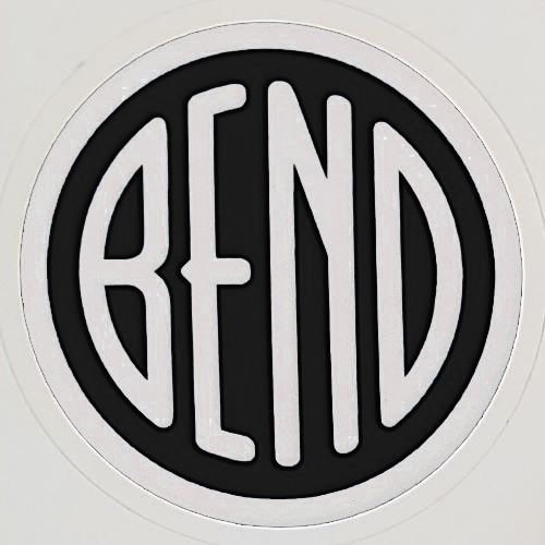 Bend Logo 2" Black and White Sticker