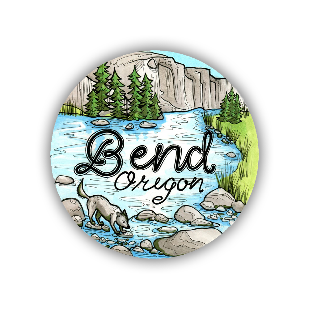 Bend, OR - River Pup Sticker