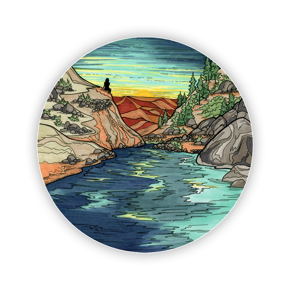 River Woman Sticker