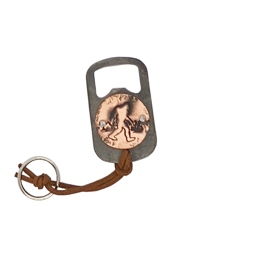 Sasquatch Steel Bottle Opener Keychain