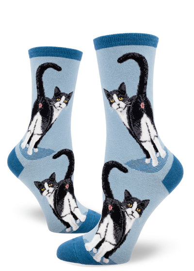 Women's Tuxedo Cat Butt Crew Socks