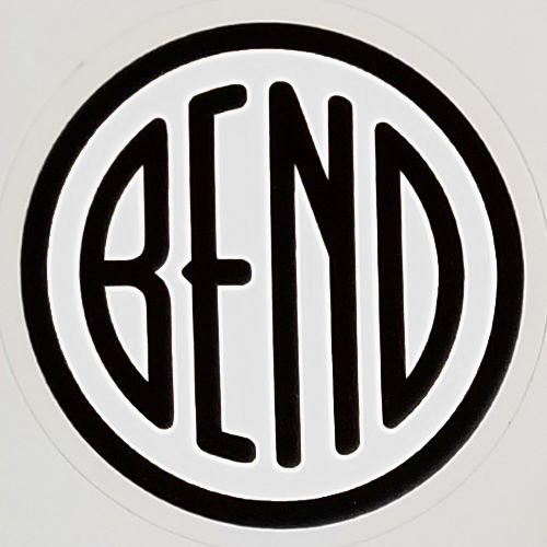 Bend Logo 4" Black and White Sticker