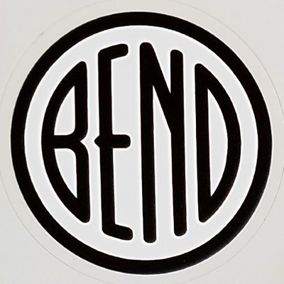 Bend Logo 4" Black and White Sticker