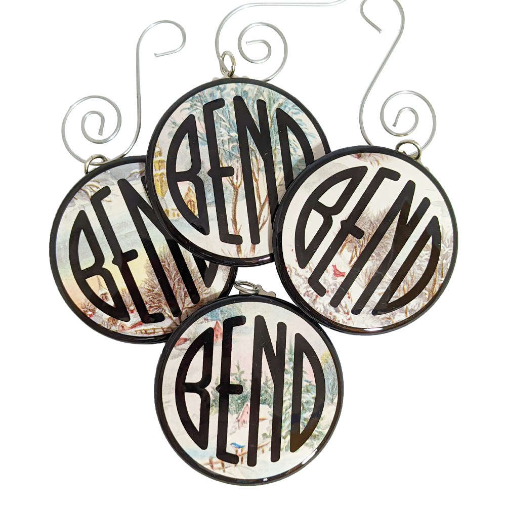 Bend Logo Vintage Gift Wrap Ornament